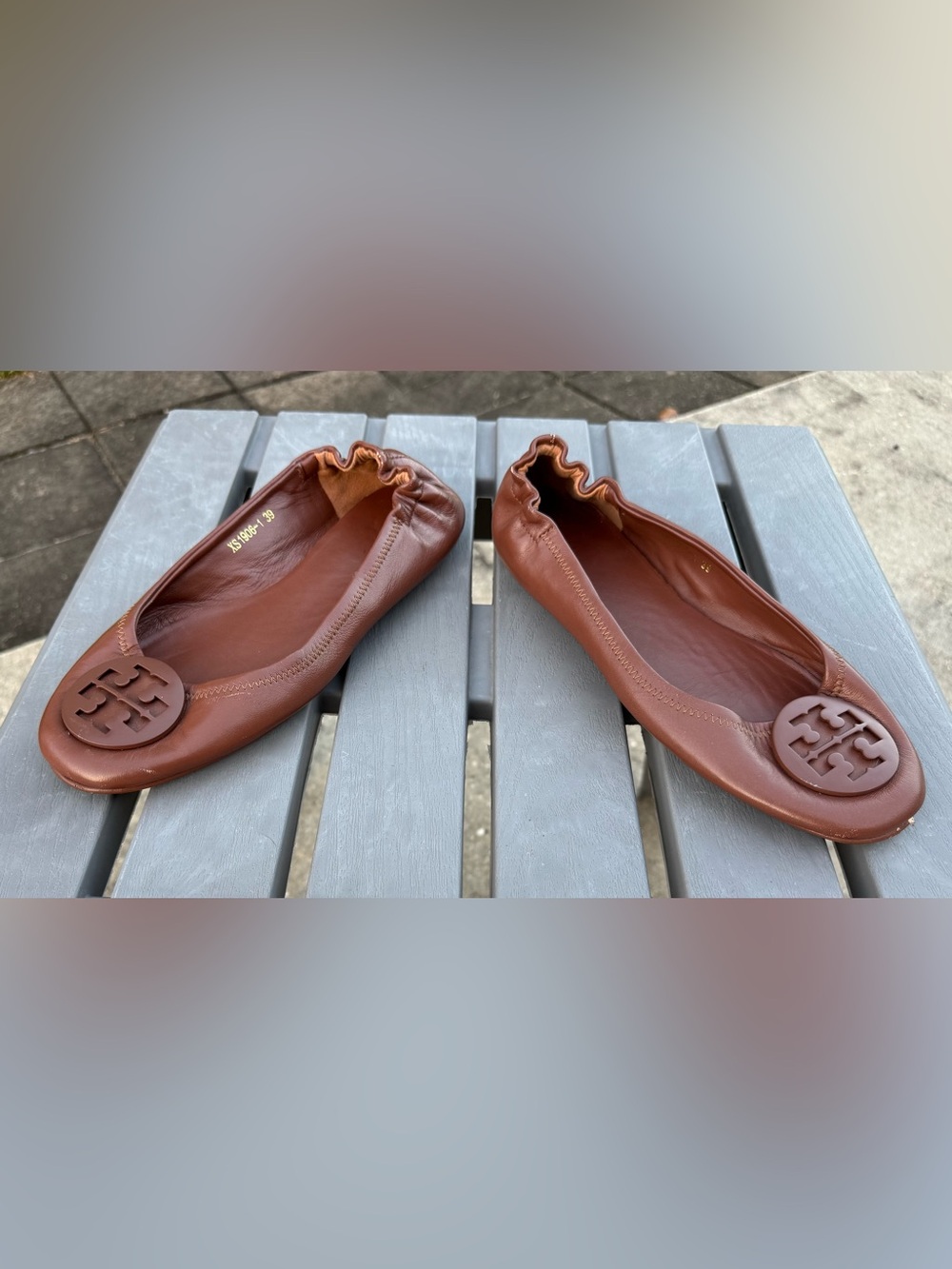 Tory Burch Women’s Brown Leather Minnie Travel Ballet Flats! Size 39 (8.5/9). - Picture 7 of 12